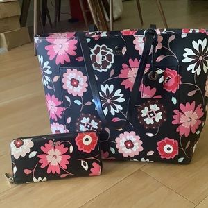 Kate Spade Floral Tote Bag with matching wallet